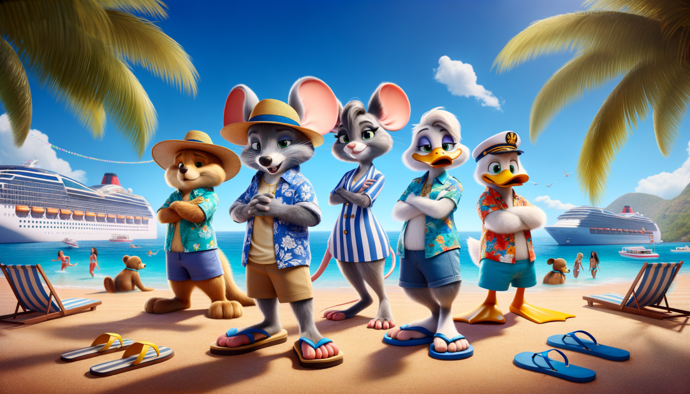 "Unveiling the New Tropical Wardrobes of Disney Characters at Castaway Cay"